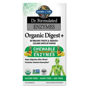 GARDEN OF LIFE 有機消化酵素 90片咀嚼片 ENZYMES ORGANIC DIGEST + TROPICAL GRUIT FLAVOR - 90 CHEWABLES