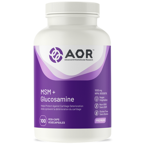 AOR 甲基硫化甲烷 + 素食葡萄糖胺 1000亳克 100粒膠囊 MSM + GLUCOSAMINE 1000MG 100 CAPSULES