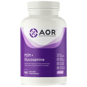 AOR 甲基硫化甲烷 + 素食葡萄糖胺 1000亳克 100粒膠囊 MSM + GLUCOSAMINE 1000MG 100 CAPSULES