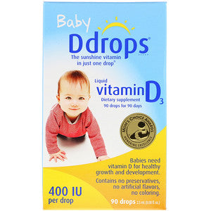 Ddrops Baby 液體維生素D3補充劑 400IU 90滴 KID'S D DROPS 400IU DORA 90 DROPS