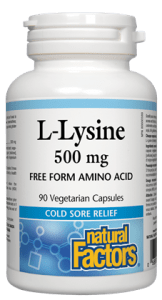 Natural Factors L-Lysine 500 mg 90 Vegetarian Capsules L-賴氨酸 500 毫克 90 粒素食膠囊