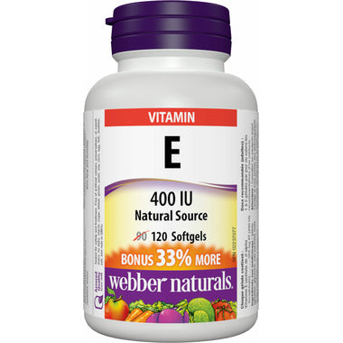 Webber Naturals 天然來源維生素 E   90 +30 粒軟膠囊 Webber Naturals Vitamin E 400 IU